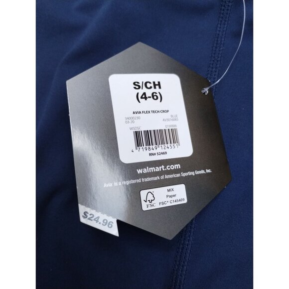 Avia Womens Flex-Tech Crop Leggings Blue/Orange Size Small 4-6 High Compression - Picture 12 of 12